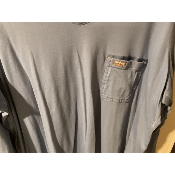 Ariat Rebar Workman Stars Stripes Long Sleeve V‎ Neck T Shirt Size XXL - Picture 4 of 9